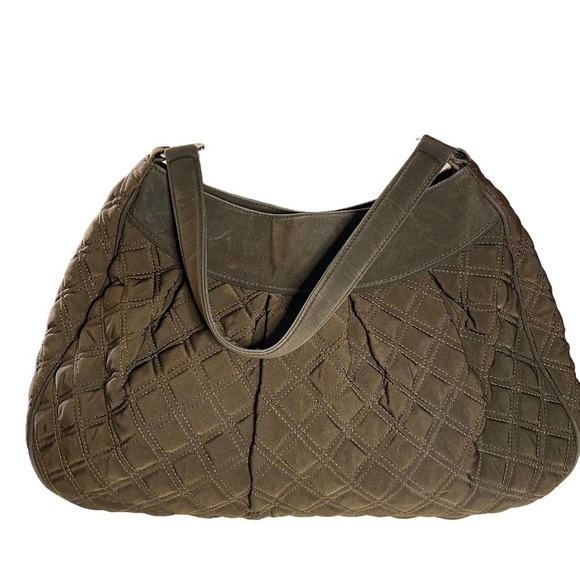 Vera Bradley Brown Espresso Quilted Microfiber Shoulder Handbag Purse Tote BOGO - Picture 2 of 6